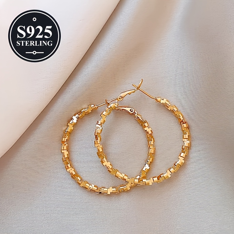 Women's Hypoallergenic Irregular Large Hoop Earrings, Minimalist Style
